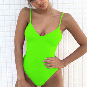 2023 Women's One-Piece V-Neck Swimsuit, Butt Tie Panties - Miscellaneous Accessories