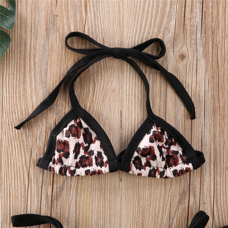 Leopard Print Summer Bikini Set for Toddler Girls (0-24 Months - Miscellaneous Accessories