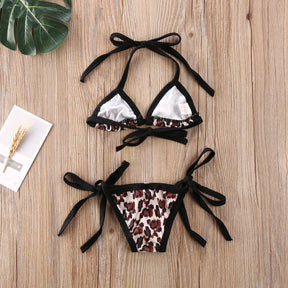 Leopard Print Summer Bikini Set for Toddler Girls (0-24 Months - Miscellaneous Accessories