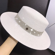 Beach hat men and women flat top straw hat essential for summer travel - Miscellaneous Accessories