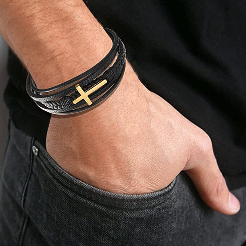 Beautiful Fashion Multi-layer Leather Braided Bracelet for Men Exquisite - Miscellaneous Accessories