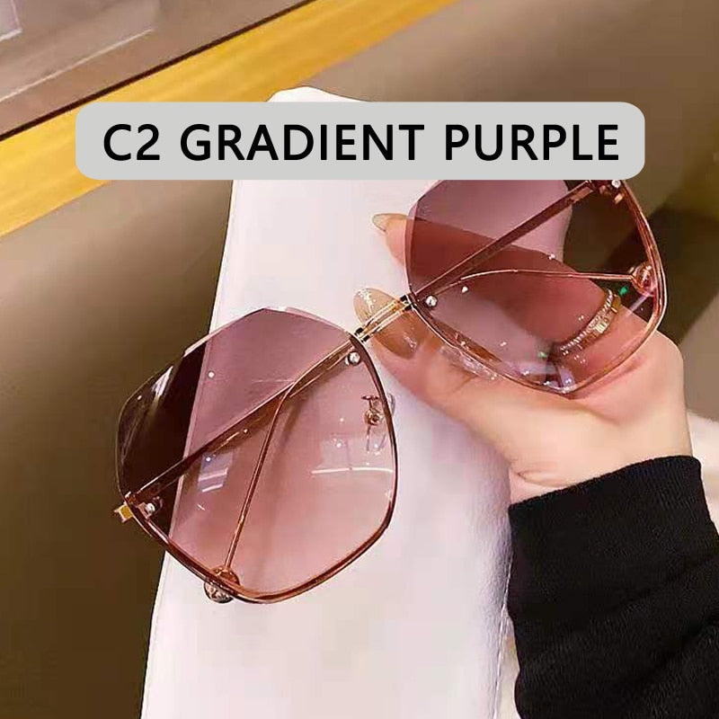 Celestial Sunnies, Women Brand Designer Gradient Fashion Sun Glasses Female Rimless Metal Oculos De Sol luxury designer - Miscellaneous Accessories