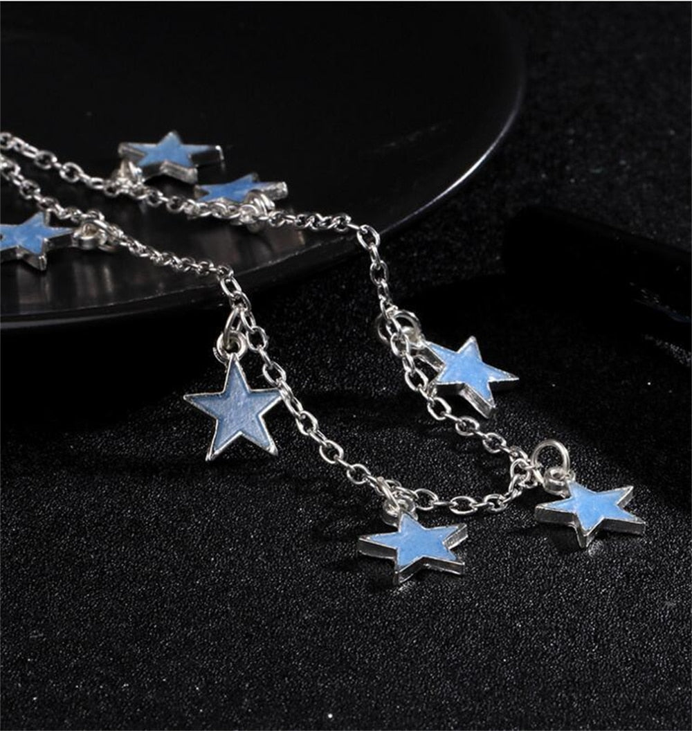 Beautiful Anklets For Women Little Star Heart Flower Glow in the Dark Ankle Bracelet On Leg Foot Jewelry perfect for night - Miscellaneous Accessories