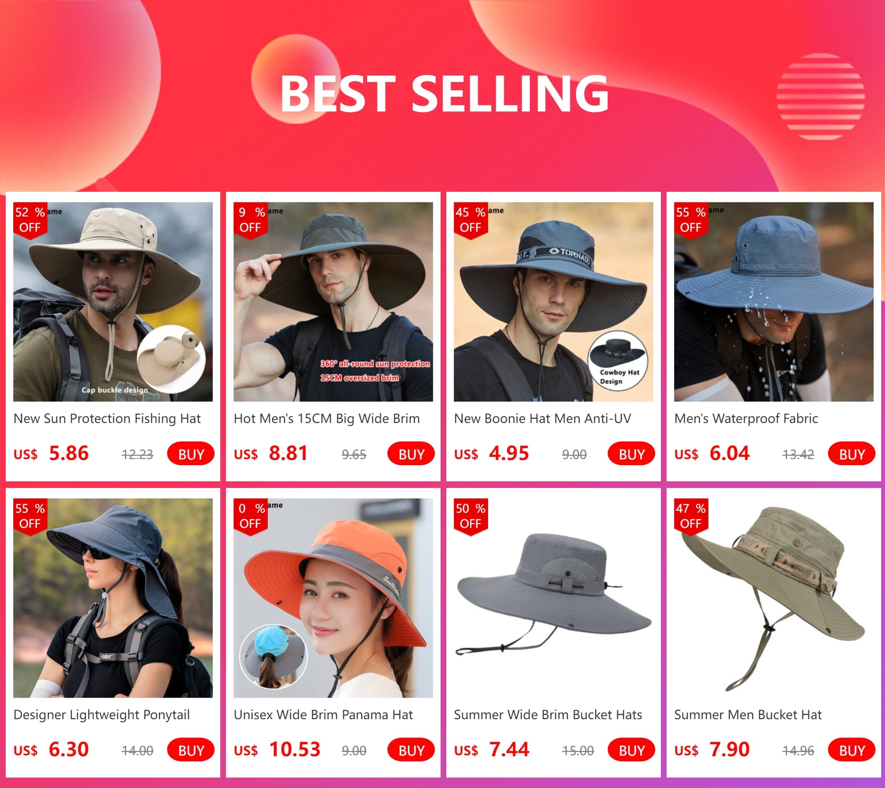 New Women Bow-knot Lightweight Hats Fashion Hidden Ponytail Hole Big Brim Hat Anti-UV Sun Hats Beach Neck Guard Fisherman Hat - Miscellaneous Accessories