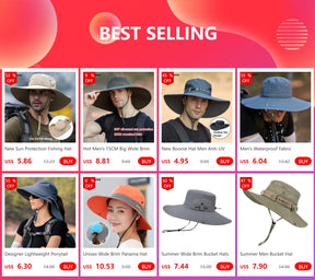 New Women Bow-knot Lightweight Hats Fashion Hidden Ponytail Hole Big Brim Hat Anti-UV Sun Hats Beach Neck Guard Fisherman Hat - Miscellaneous Accessories