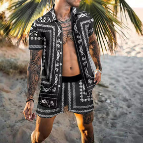 2023 Men's Beach Summer Clothing Set - Hawaiian Shirt and Shorts 2 Piece Vacation Look - Miscellaneous Accessories