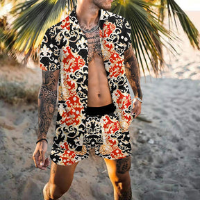 2023 Men's Beach Summer Clothing Set - Hawaiian Shirt and Shorts 2 Piece Vacation Look - Miscellaneous Accessories