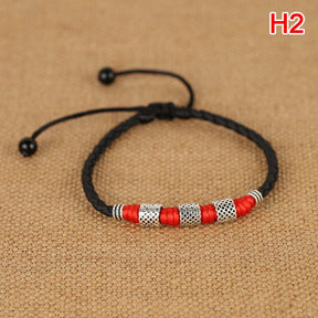 Men Adjustable Handmade Rope Anklet For Men Wax Rope Soft Leather Lucky Men Beach Foot Chain - Miscellaneous Accessories