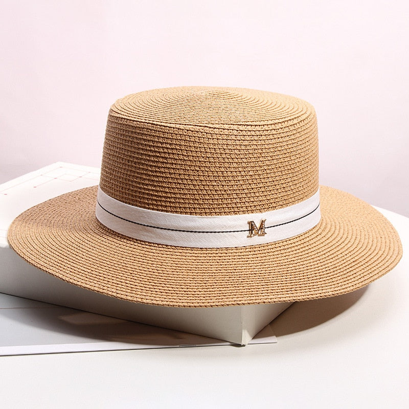 Beach hat men and women flat top straw hat essential for summer travel - Miscellaneous Accessories