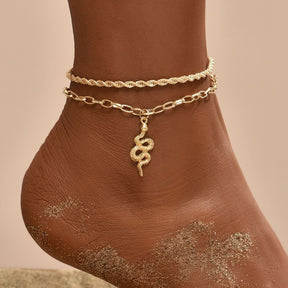 Black Waves Ankle Bracelet Set For Women Bead Chain On Foot Anklet Female Boho Summer Jewelry - Miscellaneous Accessories