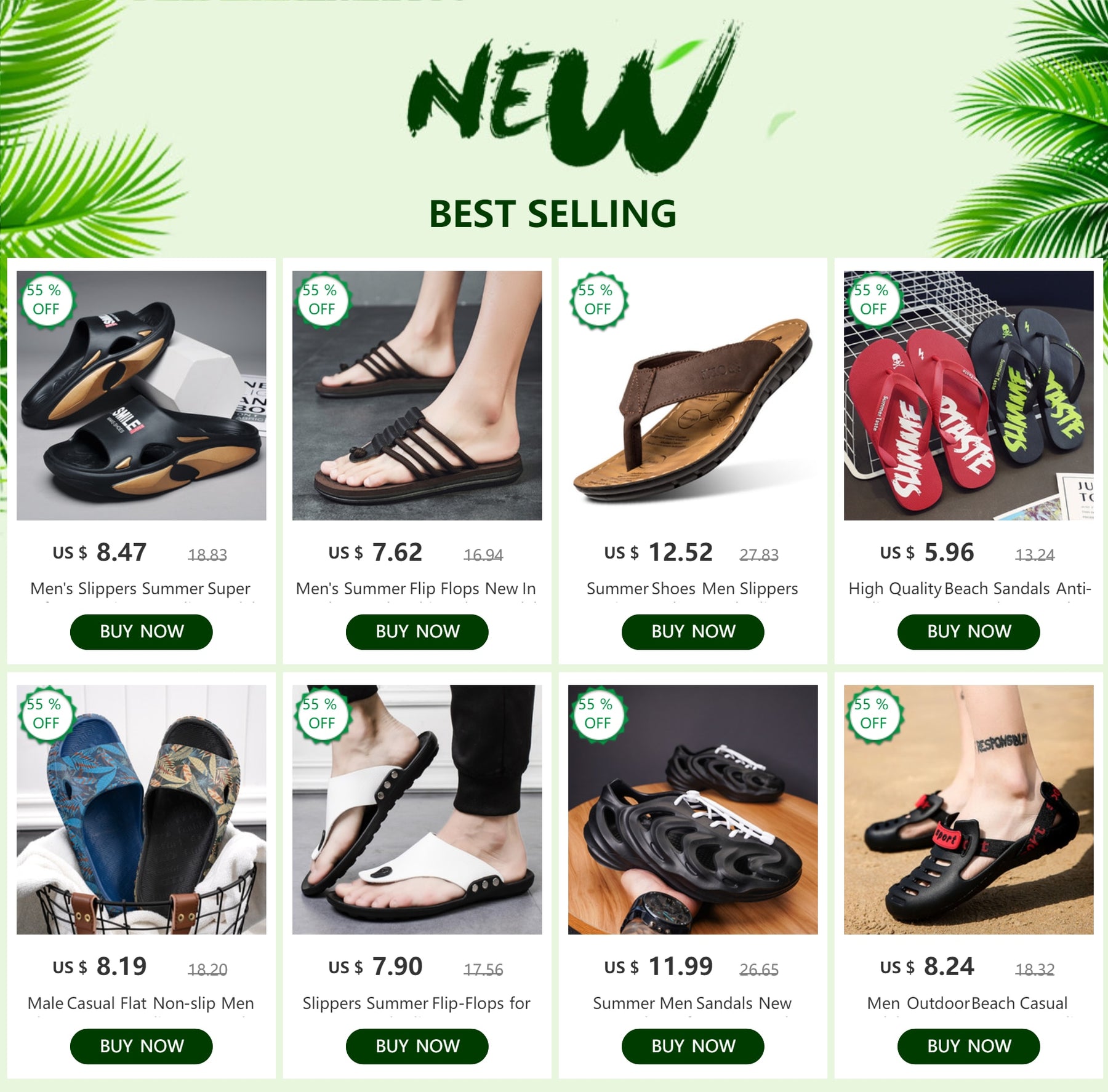 2023 Trendy Summer Sliders: Comfortable Anti-skid Men's Sandals for Outdoor and Beach Activities - Miscellaneous Accessories