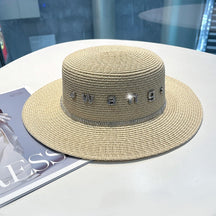 Beach hat men and women flat top straw hat essential for summer travel - Miscellaneous Accessories