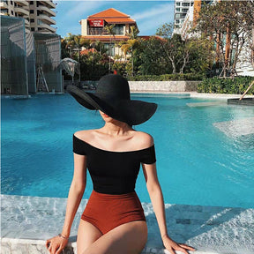 Sunshine Elegance Women Wide Brim Beach Hat Girls Seaside Travel Foldable Straw Hat Sunscreen UV Protection Lady Cap - Miscellaneous Accessories