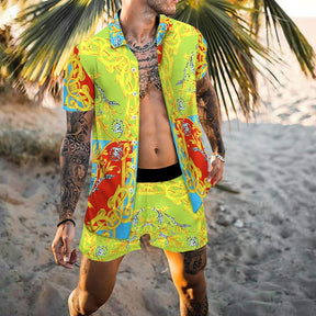 2023 Men's Beach Summer Clothing Set - Hawaiian Shirt and Shorts 2 Piece Vacation Look - Miscellaneous Accessories