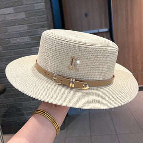 Beach hat men and women flat top straw hat essential for summer travel - Miscellaneous Accessories