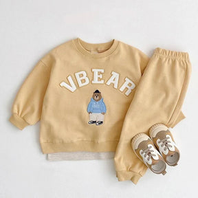 Korean Style New Autumn Baby Girl Boy Sets Long Sleeves Letter Round Collar Cotton Sweatshirts+Pants Child Casual Clothes E3800