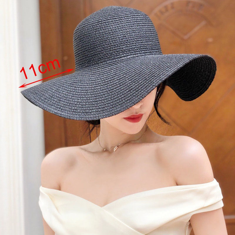 Sunshine Elegance Women Wide Brim Beach Hat Girls Seaside Travel Foldable Straw Hat Sunscreen UV Protection Lady Cap - Miscellaneous Accessories