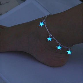 Beautiful Anklets For Women Little Star Heart Flower Glow in the Dark Ankle Bracelet On Leg Foot Jewelry perfect for night - Miscellaneous Accessories