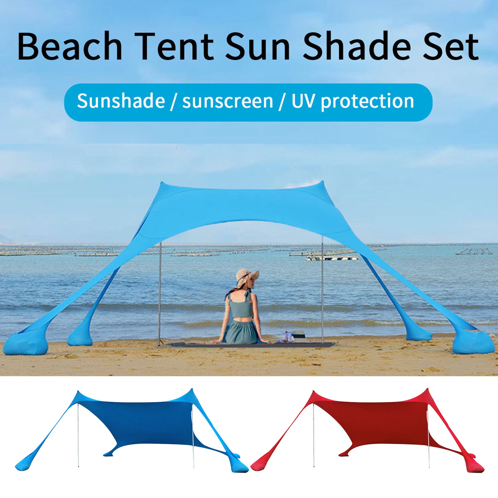 SolShade BeachHaven - Ultimate All-in-One Beach Retreat, Camping Shades Tents Windproof One-piece Beach Canopy Tents UPF50+ Portable Family Tent For Bea - Miscellaneous Accessories