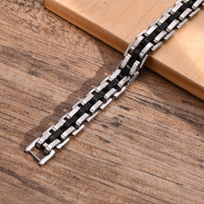 Beautiful Gents Bracelet for Men, Two Tone Stainless Steel Bracelet Jewelry - Miscellaneous Accessories