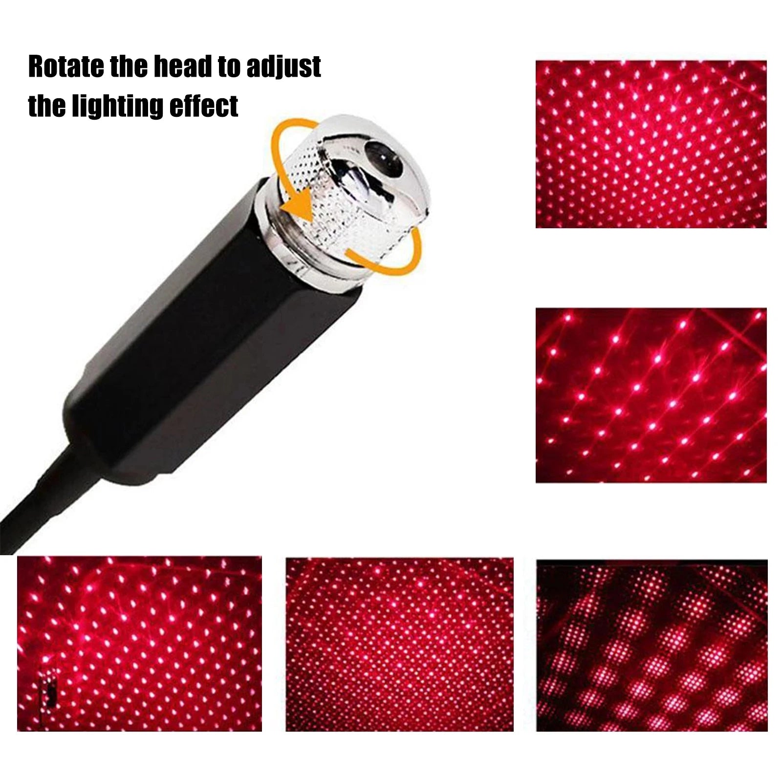 Romantic LED Car Roof Star Night Light Projector Atmosphere Galaxy Lamp USB Decorative Lamp Adjustable Car Interior Decor Light