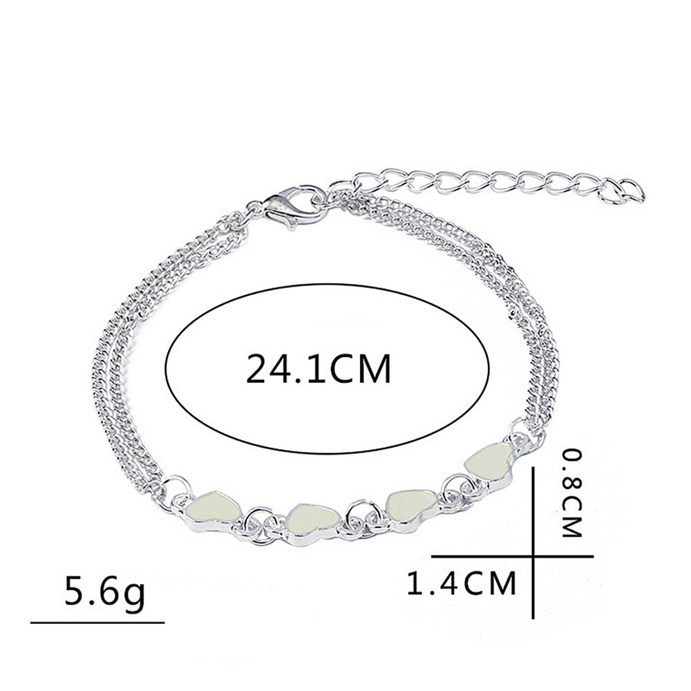 Beautiful Anklets For Women Little Star Heart Flower Glow in the Dark Ankle Bracelet On Leg Foot Jewelry perfect for night - Miscellaneous Accessories