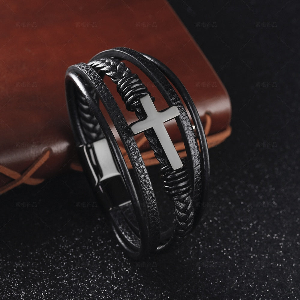 Beautiful Fashion Multi-layer Leather Braided Bracelet for Men Exquisite - Miscellaneous Accessories