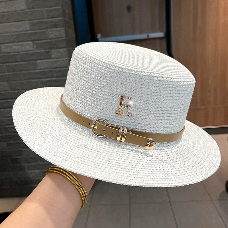 Beach hat men and women flat top straw hat essential for summer travel - Miscellaneous Accessories