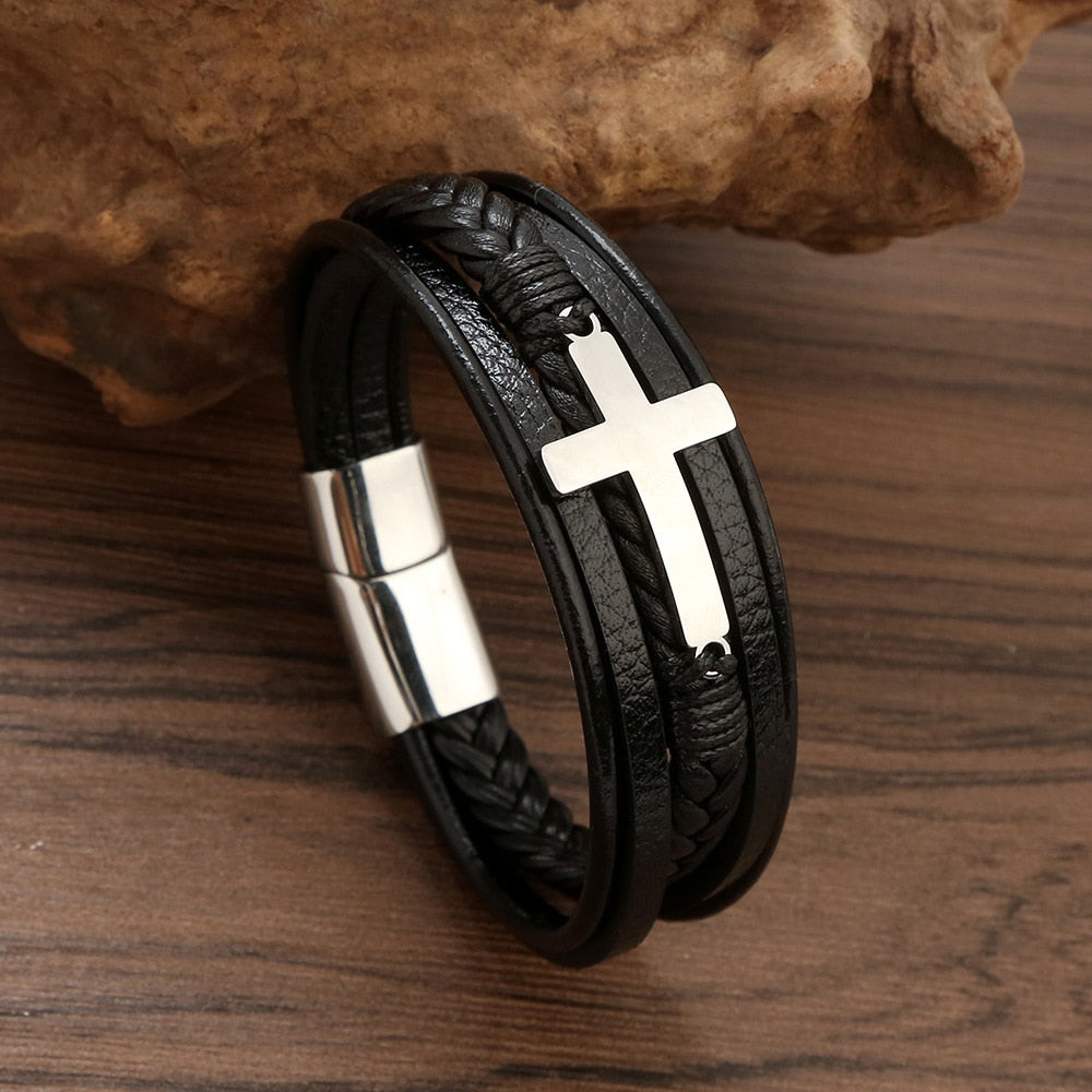 Beautiful Fashion Multi-layer Leather Braided Bracelet for Men Exquisite - Miscellaneous Accessories