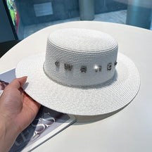 Beach hat men and women flat top straw hat essential for summer travel - Miscellaneous Accessories