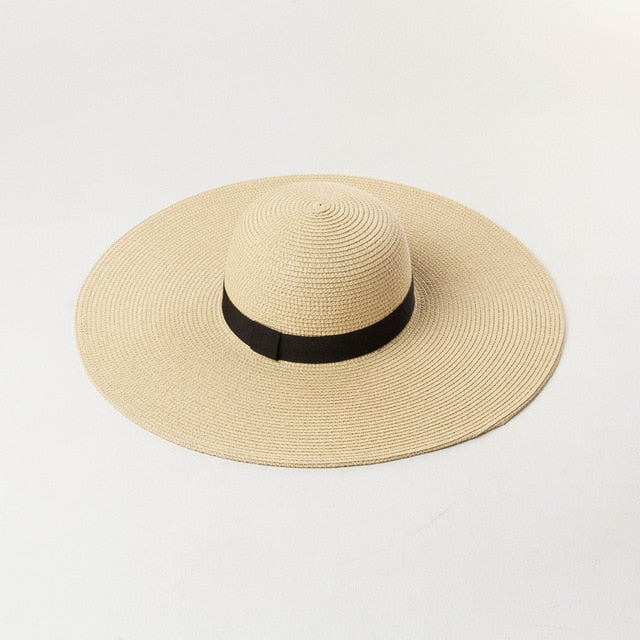 Sunshine Elegance Women Wide Brim Beach Hat Girls Seaside Travel Foldable Straw Hat Sunscreen UV Protection Lady Cap - Miscellaneous Accessories