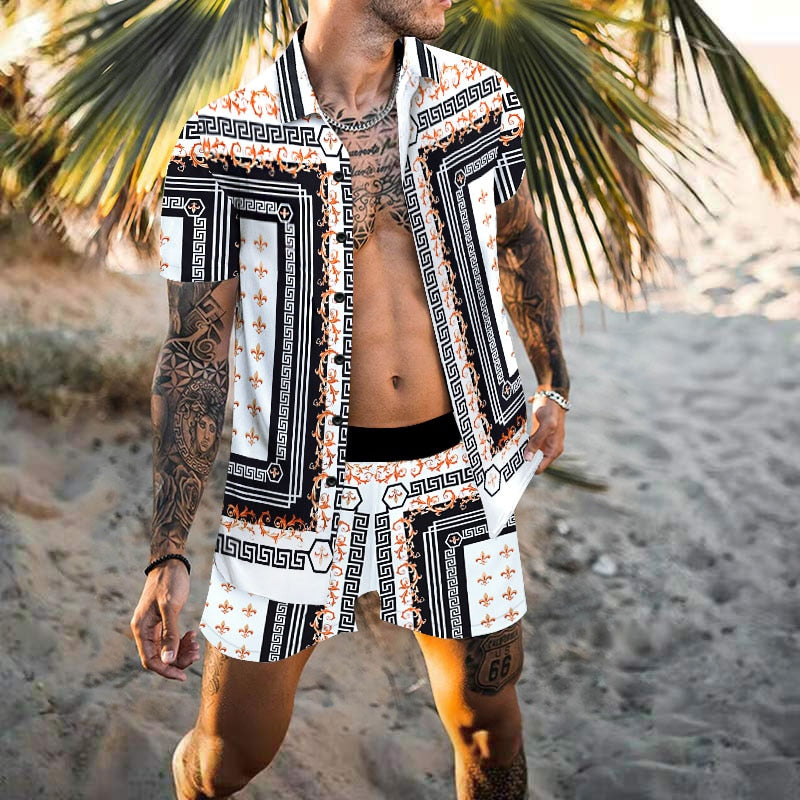 2023 Men's Beach Summer Clothing Set - Hawaiian Shirt and Shorts 2 Piece Vacation Look - Miscellaneous Accessories