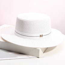 Beach hat men and women flat top straw hat essential for summer travel - Miscellaneous Accessories