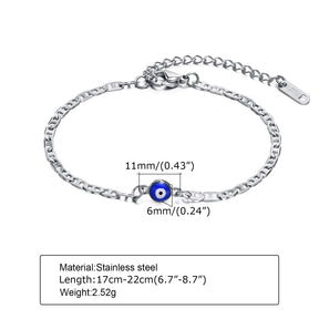 Anklets for Men end WomenTurkey Evil Blue Eye.
Stainless Steel Flat Mariner Ancho Anklet Jewelry - Miscellaneous Accessories