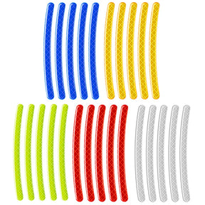 20pcs Car Wheel Hub Reflective Sticker Tire Rim Reflective Strips Luminous for Night Driving Car Bike Motorcycle Wheel Sticker