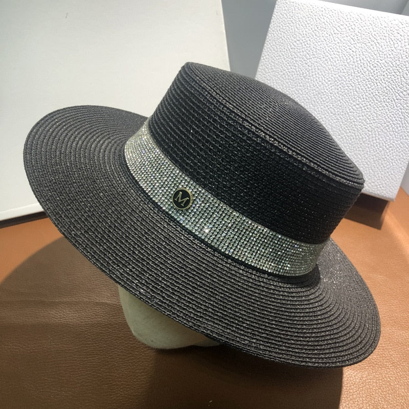 Beach hat men and women flat top straw hat essential for summer travel - Miscellaneous Accessories