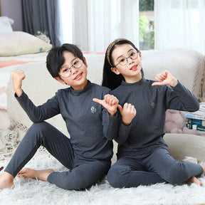 Autumn Winter Thermal Underwear Suit Girls Clothing Sets Boys Pajama Sets Baby No Trace Warm Sleepwear Candy Colors Kids Clothes