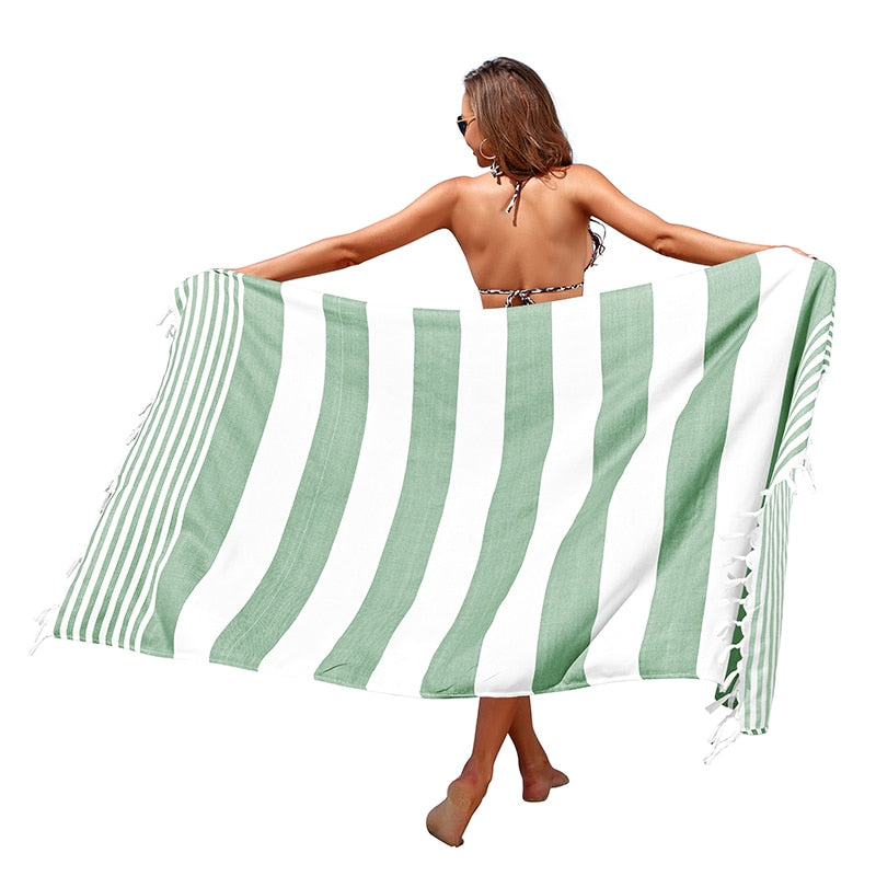 Beach Bliss: Fashion Towel with Fringes and Print - Miscellaneous Accessories