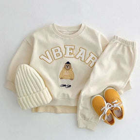 Korean Style New Autumn Baby Girl Boy Sets Long Sleeves Letter Round Collar Cotton Sweatshirts+Pants Child Casual Clothes E3800