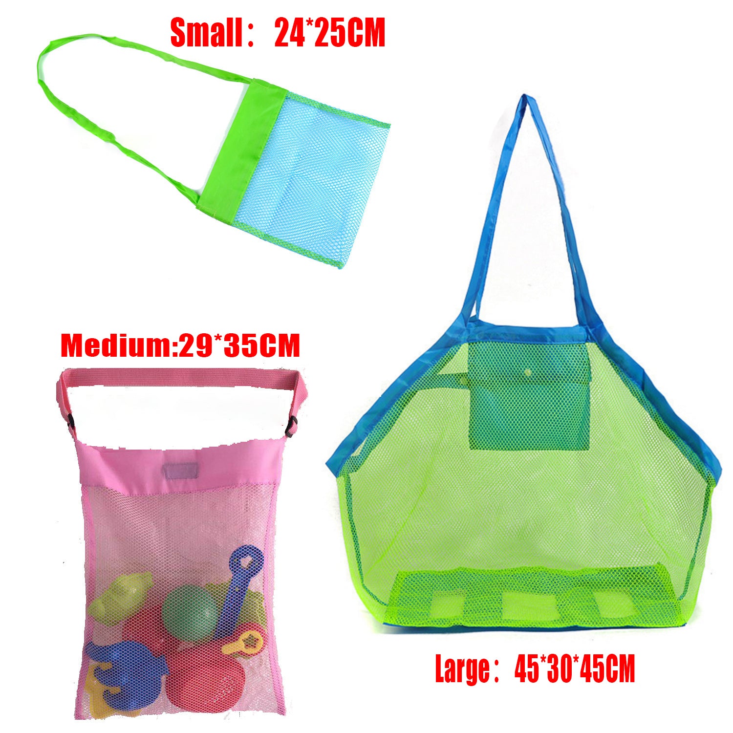 Beach Mesh Bag Children Foldable Portable Beach Toys Clothes Storage Sundries Organiser Bag - Miscellaneous Accessories