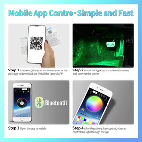 Neon LED Car Interior Ambient Foot Strip Light Kit Accessories Backlight Remote App Music Control Auto RGB Decorative Lamps