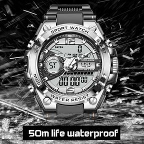 LIGE Digital Men Military Watch 50m Waterproof Wristwatch LED Quartz Clock Sport Watch Male Big Watches Men Relogios Masculino