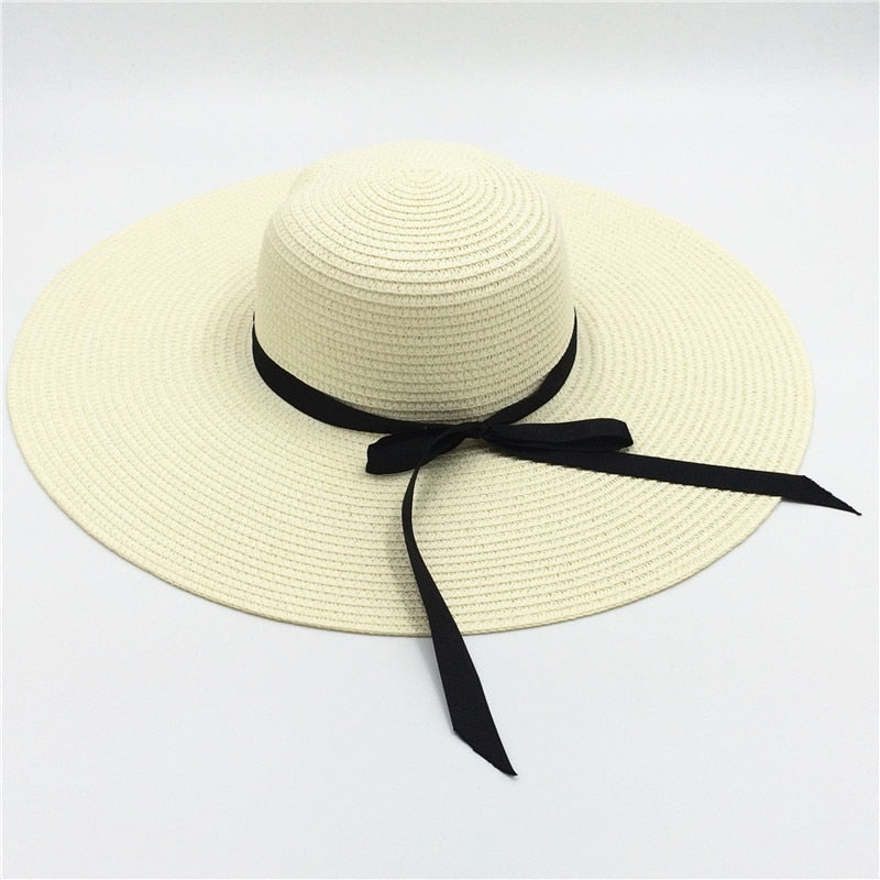 Sunshine Elegance Women Wide Brim Beach Hat Girls Seaside Travel Foldable Straw Hat Sunscreen UV Protection Lady Cap - Miscellaneous Accessories