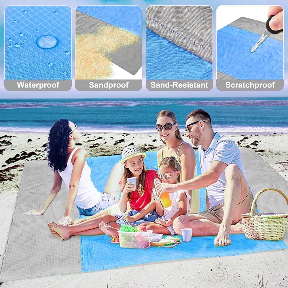 Beach Blanket Sandproof 200 X 210cm Waterproof Beach Mat Lightweight Picnic Blanket for Travel Hiking Sports - Miscellaneous Accessories