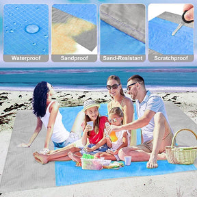 Beach Blanket Sandproof 200 X 210cm Waterproof Beach Mat Lightweight Picnic Blanket for Travel Hiking Sports - Miscellaneous Accessories