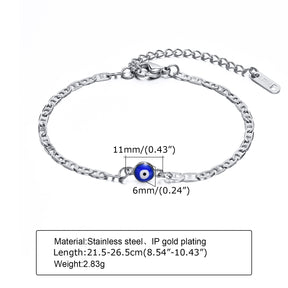 Anklets for Men end WomenTurkey Evil Blue Eye.
Stainless Steel Flat Mariner Ancho Anklet Jewelry - Miscellaneous Accessories