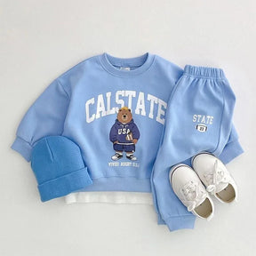 Korean Style New Autumn Baby Girl Boy Sets Long Sleeves Letter Round Collar Cotton Sweatshirts+Pants Child Casual Clothes E3800