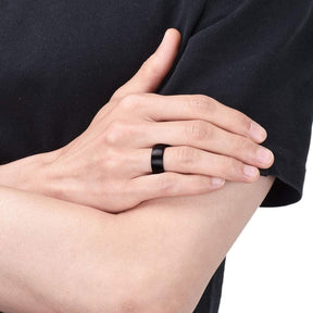 Men Stainless Steel Rings Black Solid For Men - Miscellaneous Accessories