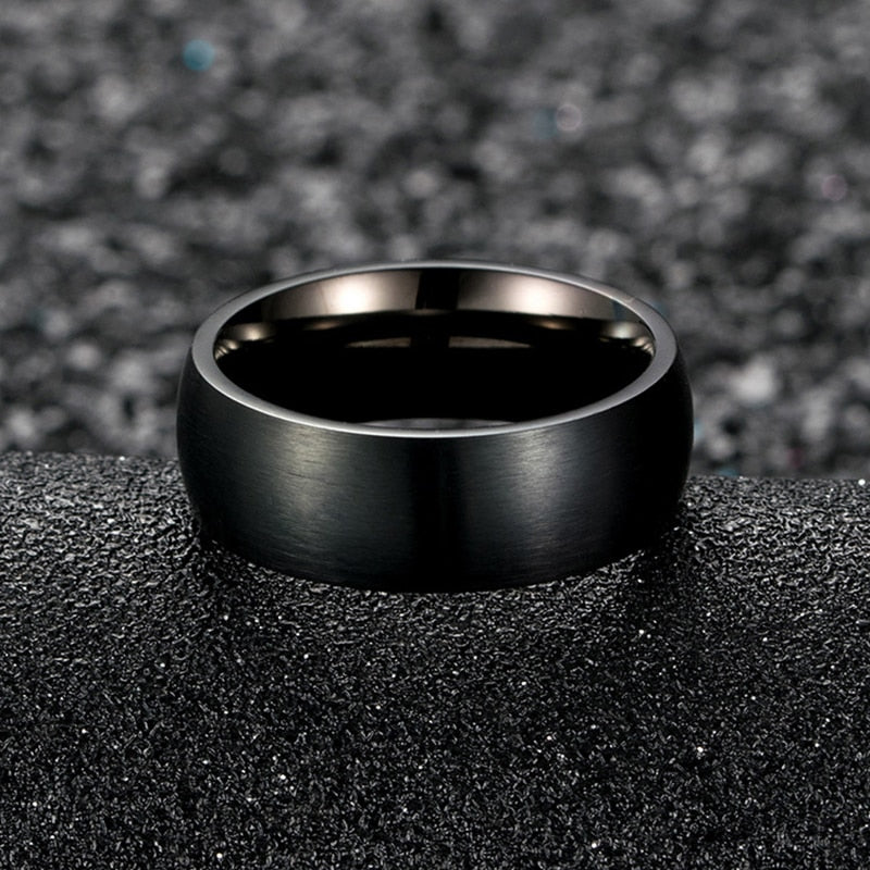 Men Stainless Steel Rings Black Solid For Men - Miscellaneous Accessories