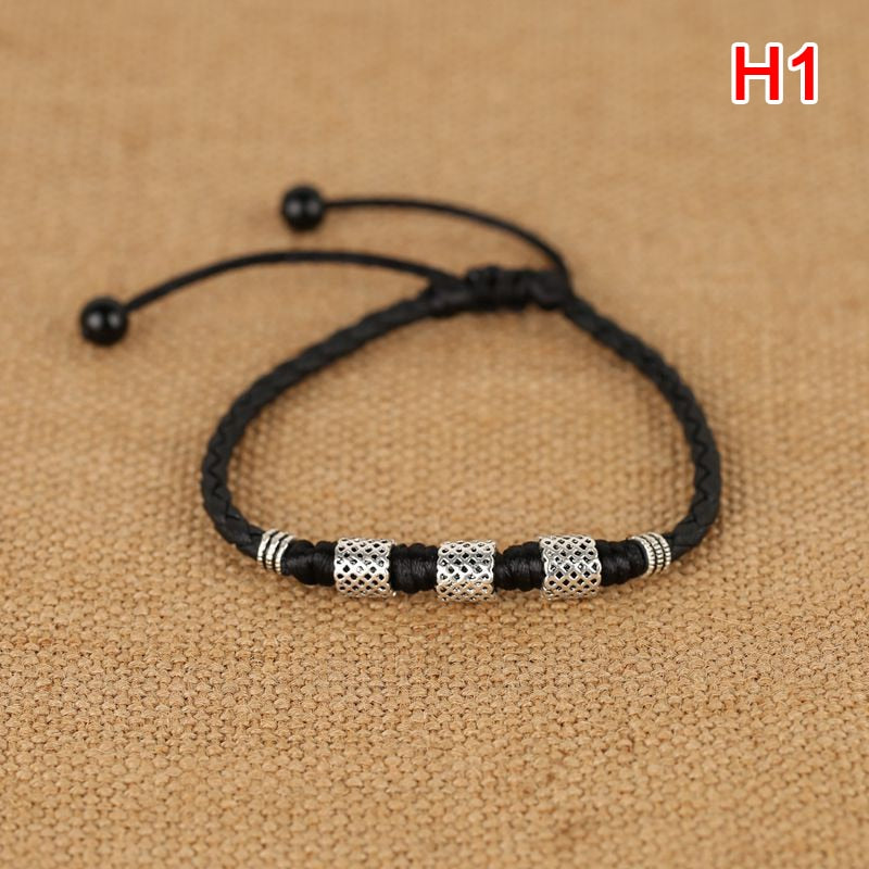 Men Adjustable Handmade Rope Anklet For Men Wax Rope Soft Leather Lucky Men Beach Foot Chain - Miscellaneous Accessories